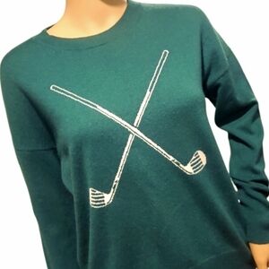 NEW! VINYARD VINES Cashmere Crewneck Sweater Golf Turf Green Luxury Knit XXS.